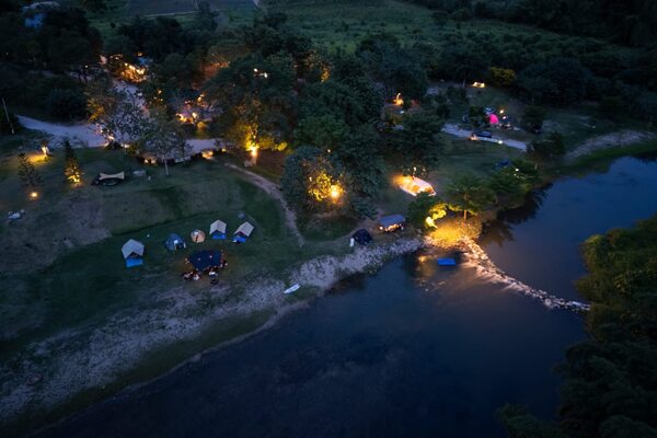 นภาดูดาว ลานกางเต็นท์ในสวนผึ้ง