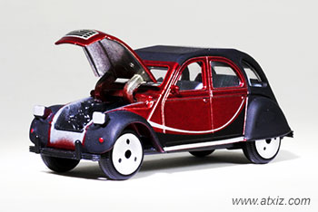 Majorette Citroen 2CV Red Black Engine